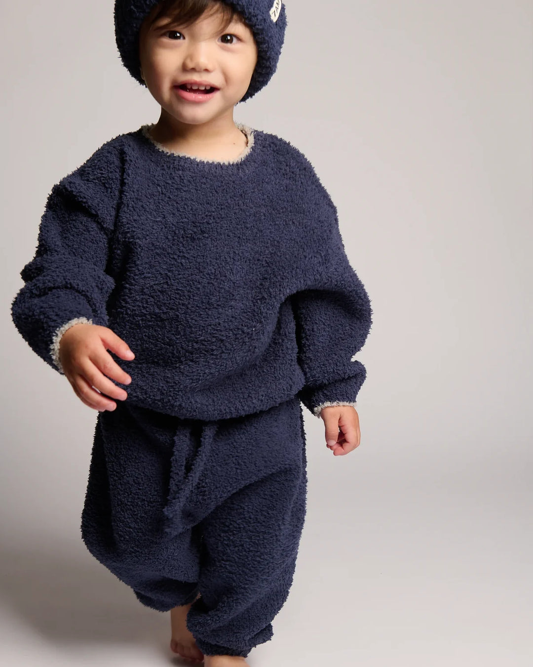 7AM Enfant Fuzzy Boxy Lounge Pants - Navy