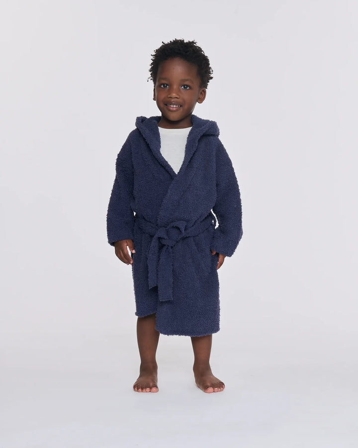 7AM Enfant Fuzzy Robe - Navy