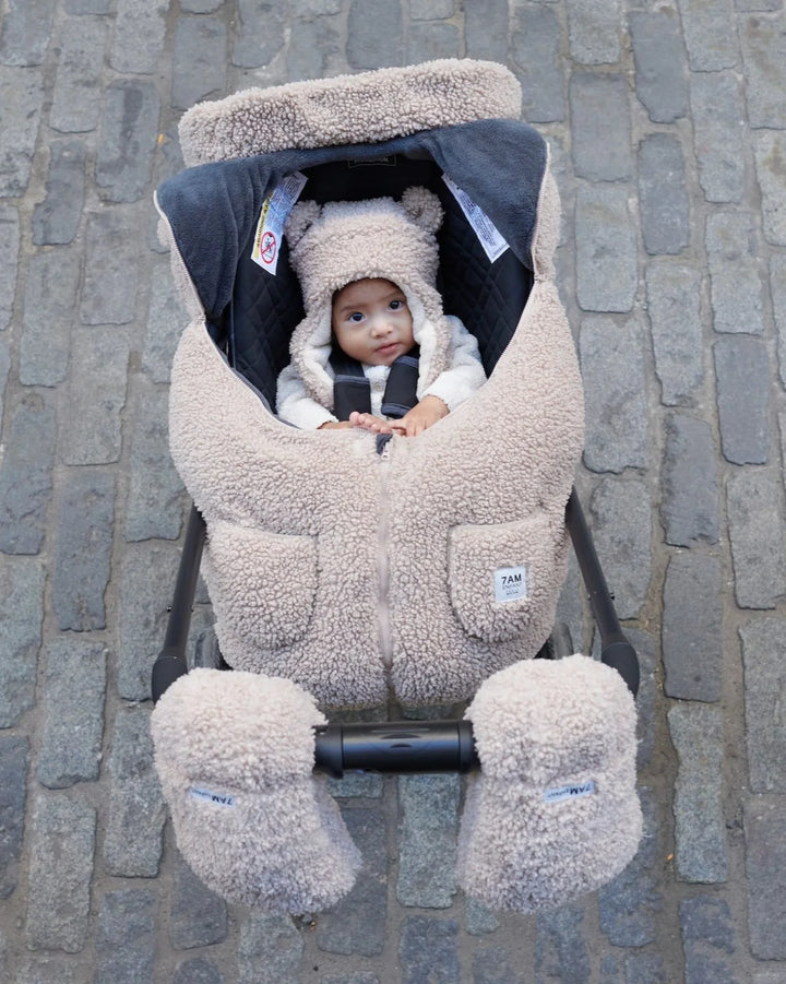 7AM Enfant Cub Set - Teddy Hat & Mittens - Oatmeal