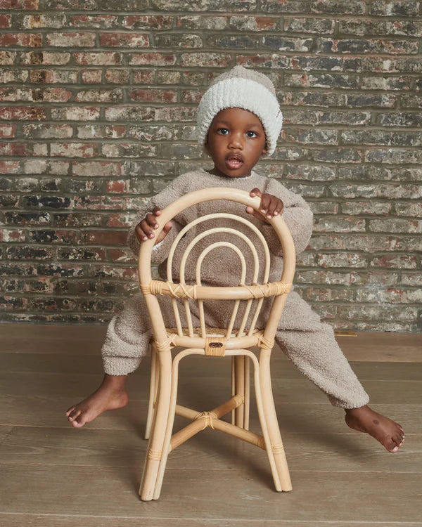 7AM Fuzzy 2 Tone Beanie - Taupe/Ecru