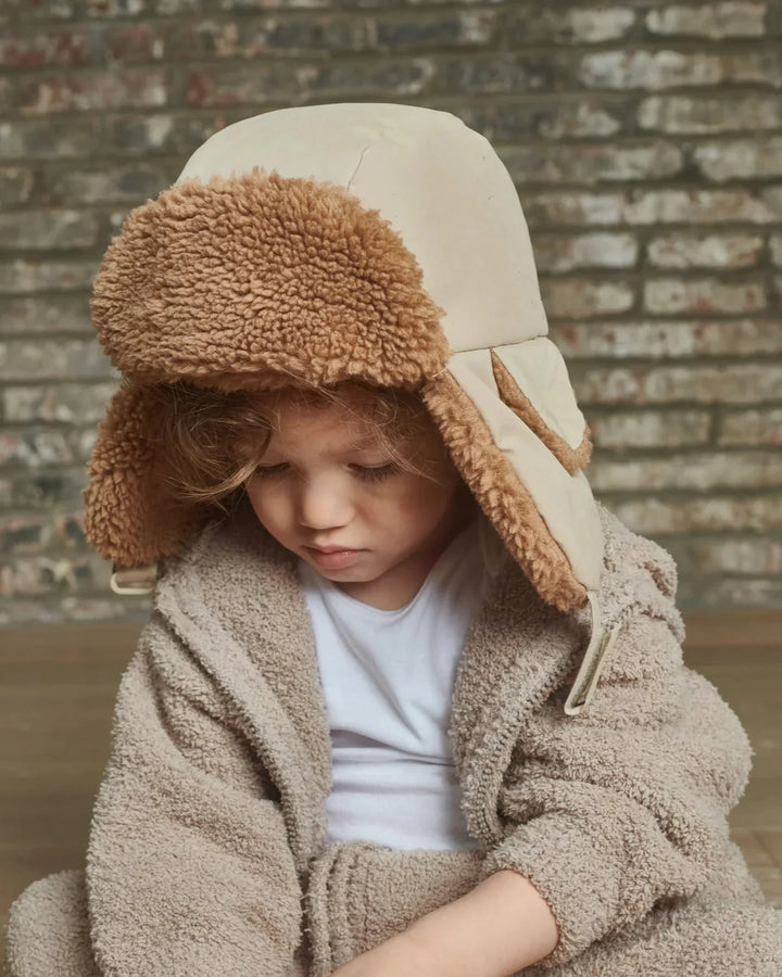 7am Enfant Benji Sherpa Chapka Cub Hat - Oat/Cacao