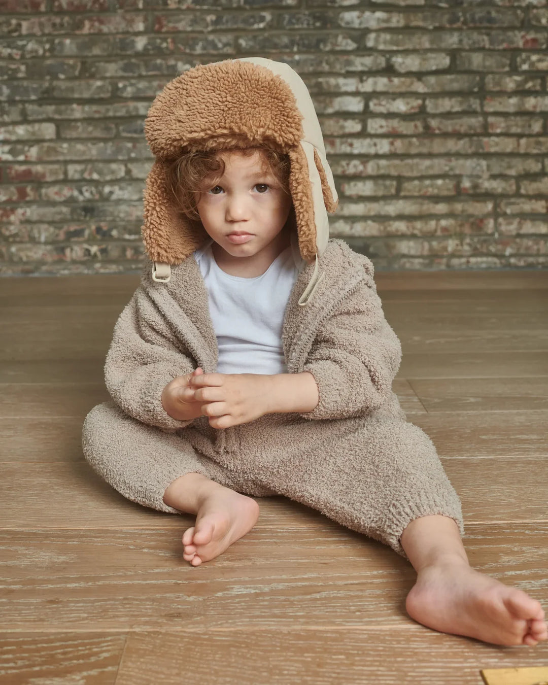 7am Enfant Benji Sherpa Chapka Cub Hat - Oat/Cacao