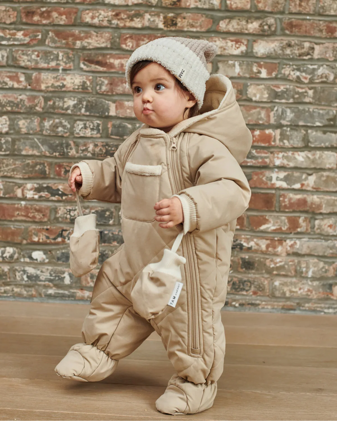 7AM Enfant Benji Plush Snowsuit - Oat