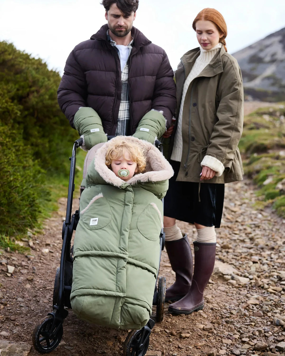 7AM Enfant Blanket 212 Helsinki Collection - Woodland Greige Faux Fur
