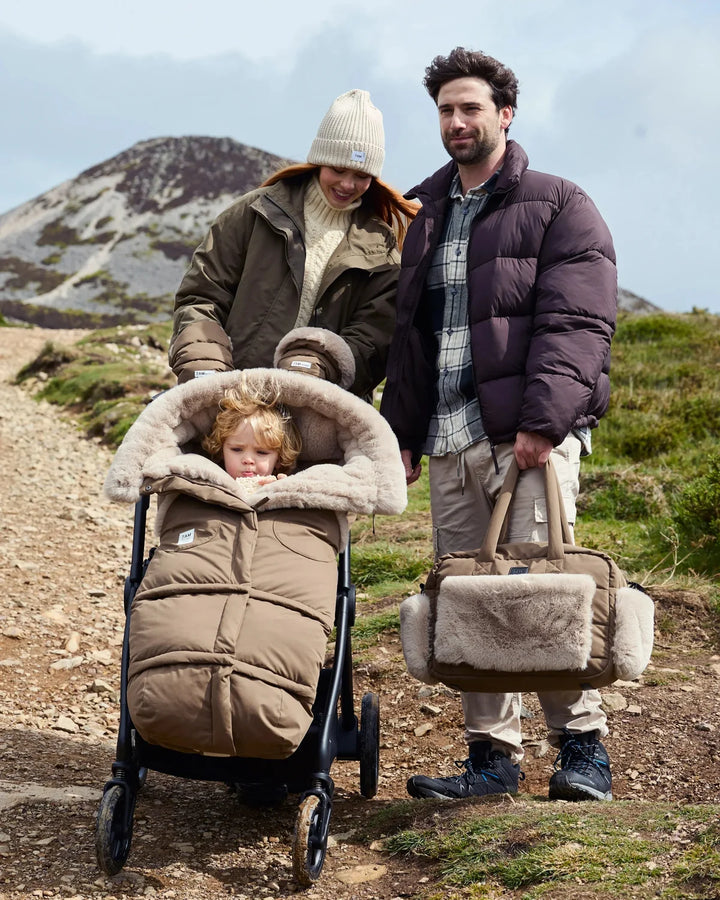 7AM Enfant Blanket 212 Helsinki Collection - Moss Brown/Greige Faux Fur
