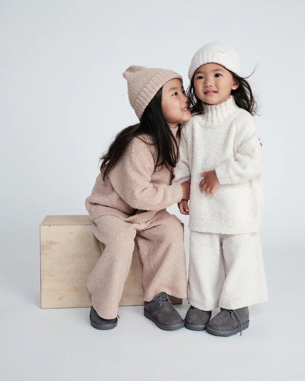 7AM Enfant Fuzzy Boxy Mock Neck Sweater - Ecru