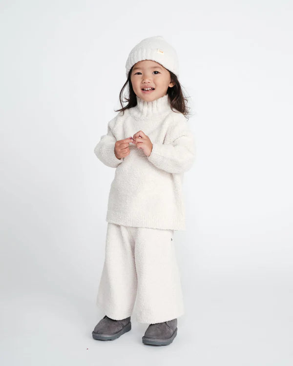 7AM Enfant Fuzzy Wide Pants - Ecru