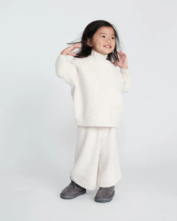7AM Enfant Fuzzy Wide Pants - Ecru