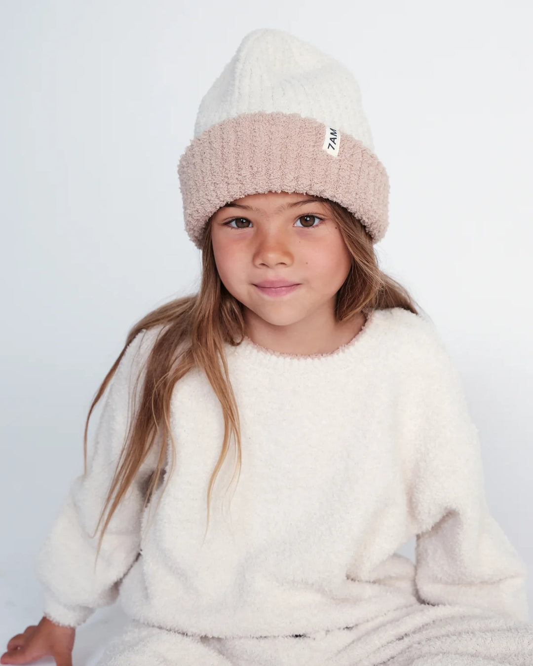 7AM Enfant Boxy Sweater Fuzzy - Ecru