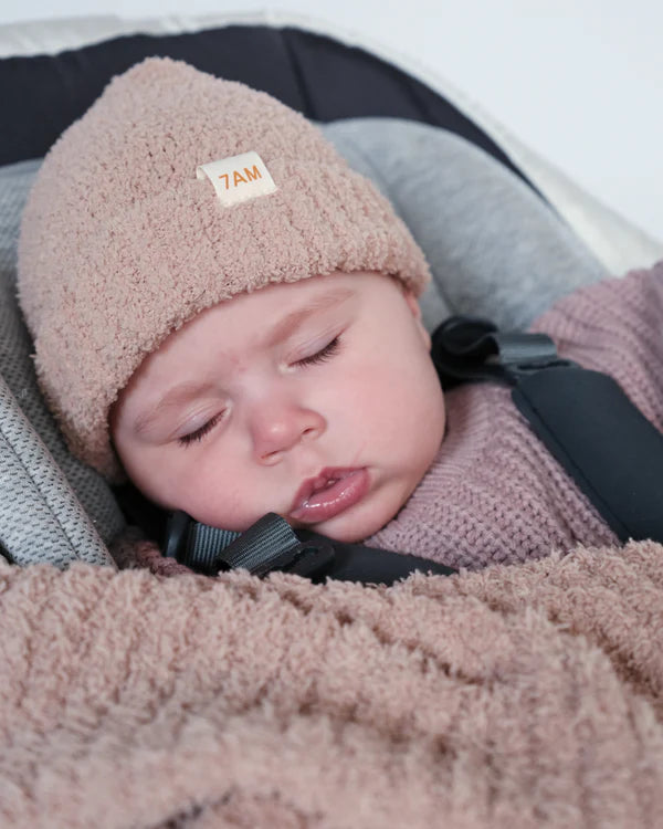 7AM Enfant Fuzzy Cushy Ribbed Blanket - Pecan