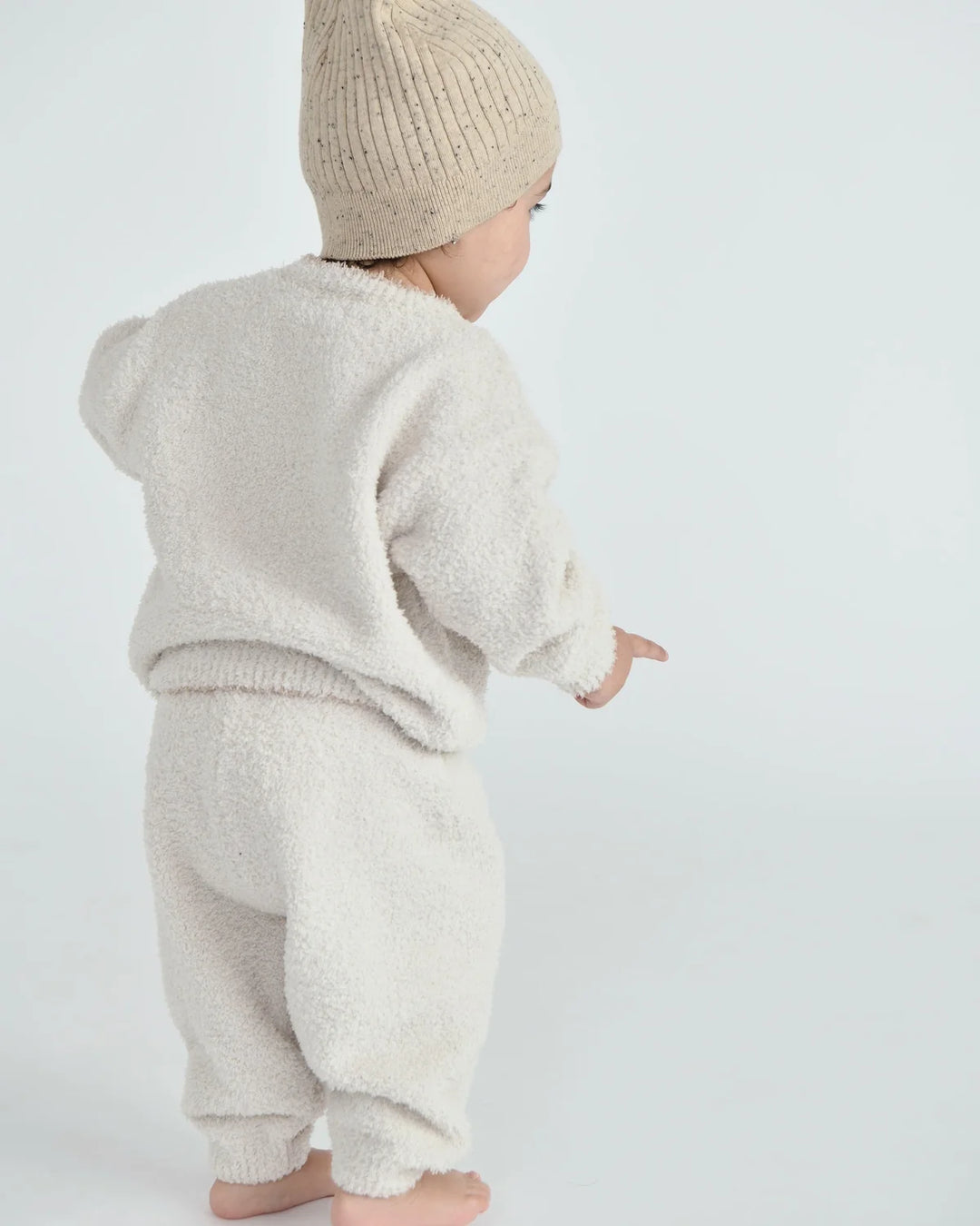 7AM Enfant Fuzzy Boxy Lounge Pants - Ecru