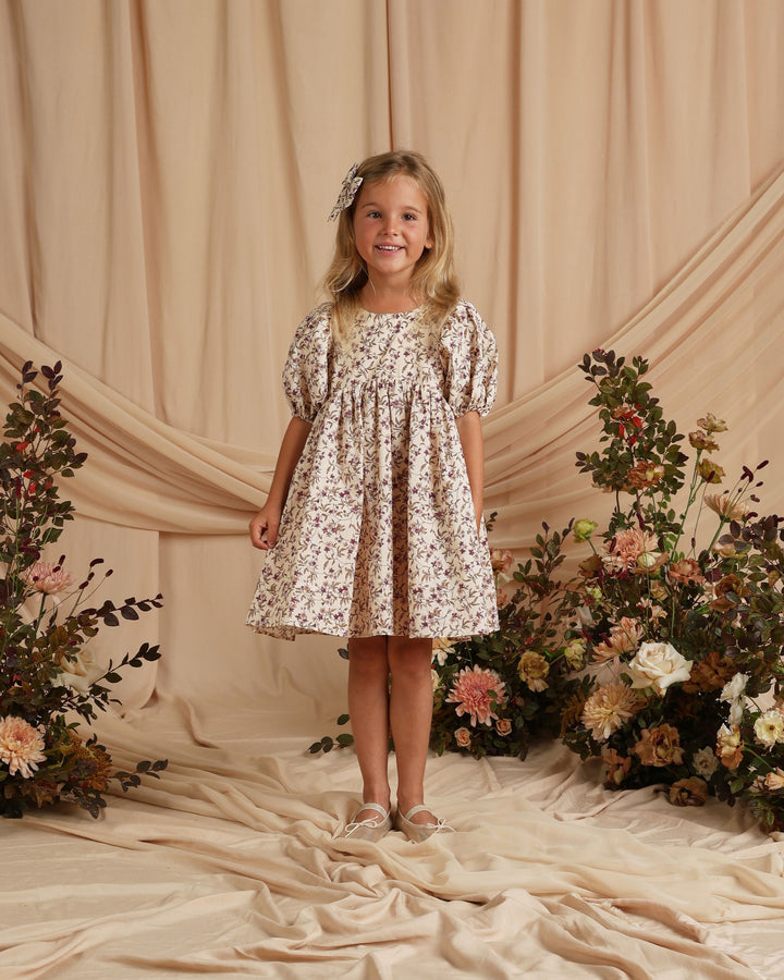 Noralee Luna Dress - Fig Floral - 2y Noralee Luna Dress - Fig Floral - 2y