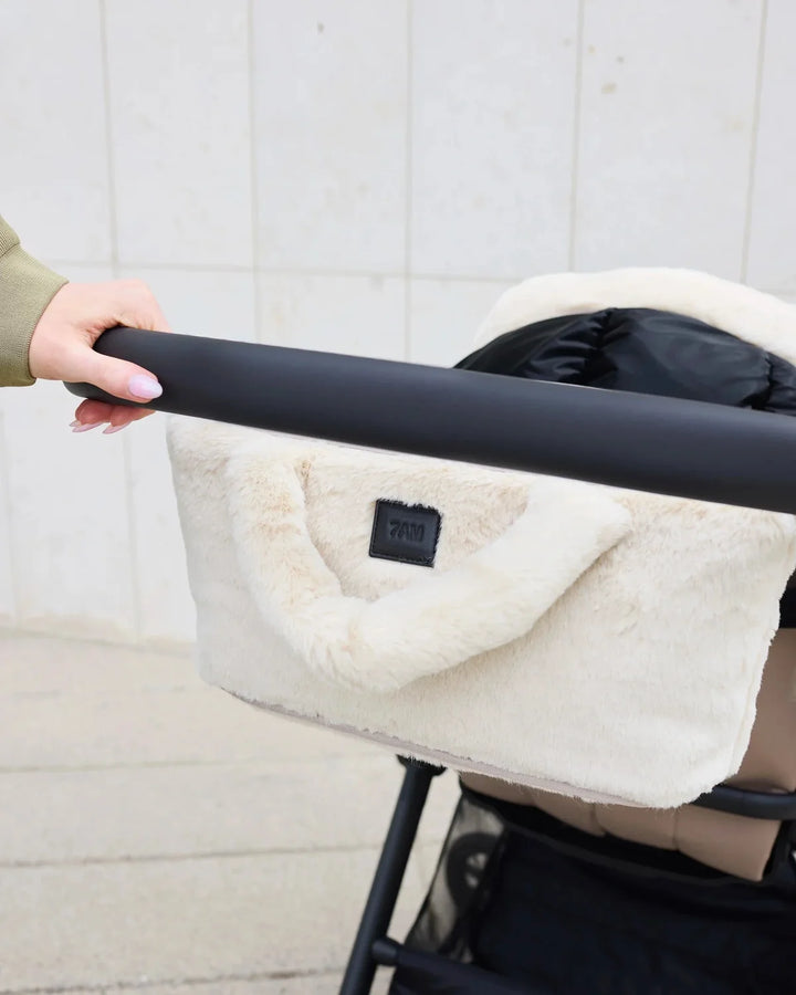 7AM Enfant Romy Stroller Organizer Ushuaia - Arctic White Fur
