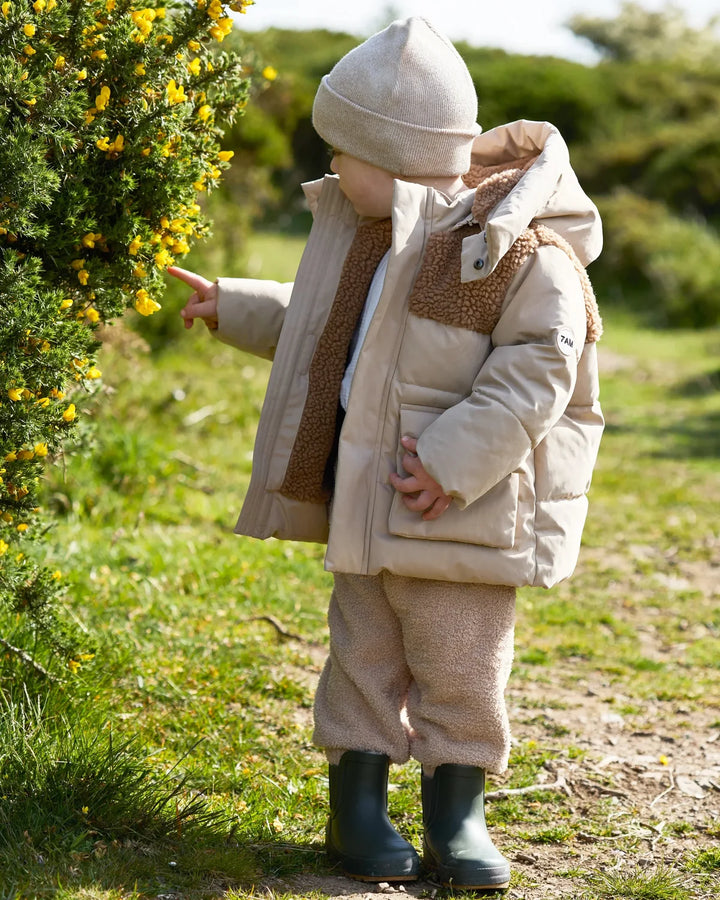 7AM Enfant Puffer Jacket Benji Appliqué - Oat/Cacao