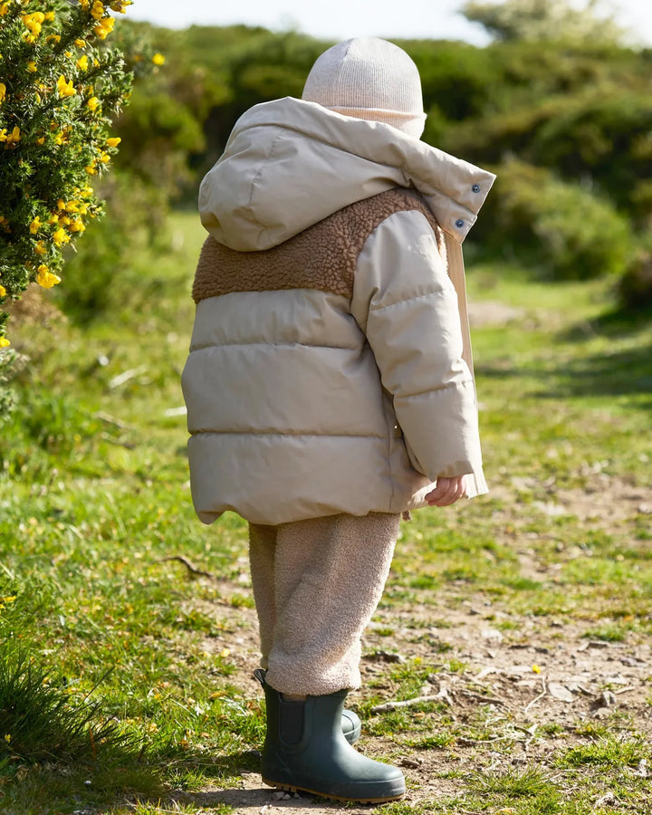 7AM Enfant Puffer Jacket Benji Appliqué - Oat/Cacao
