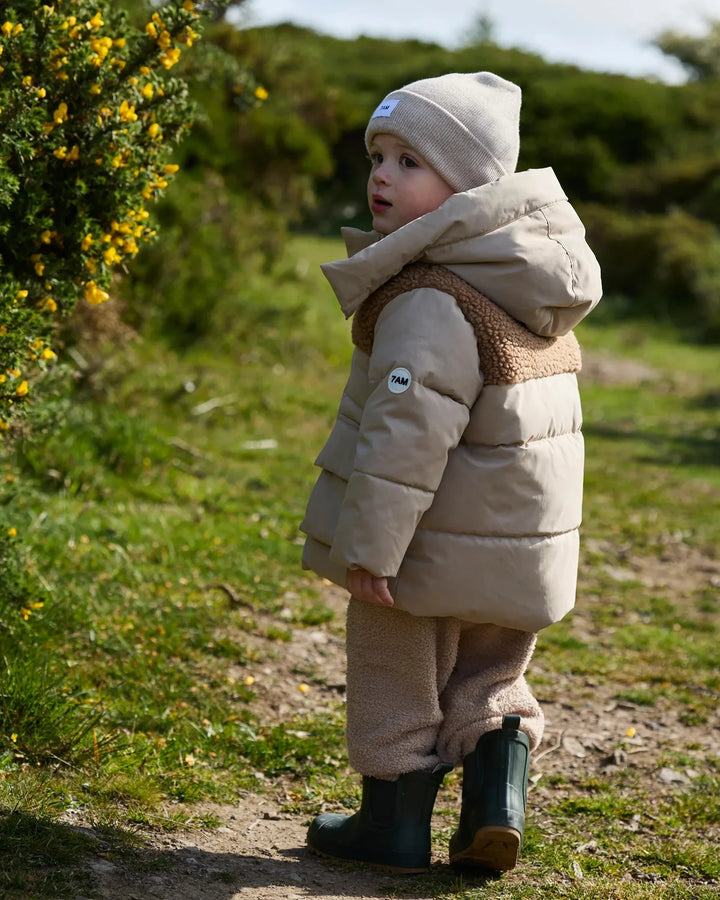 7AM Enfant Puffer Jacket Benji Appliqué - Oat/Cacao