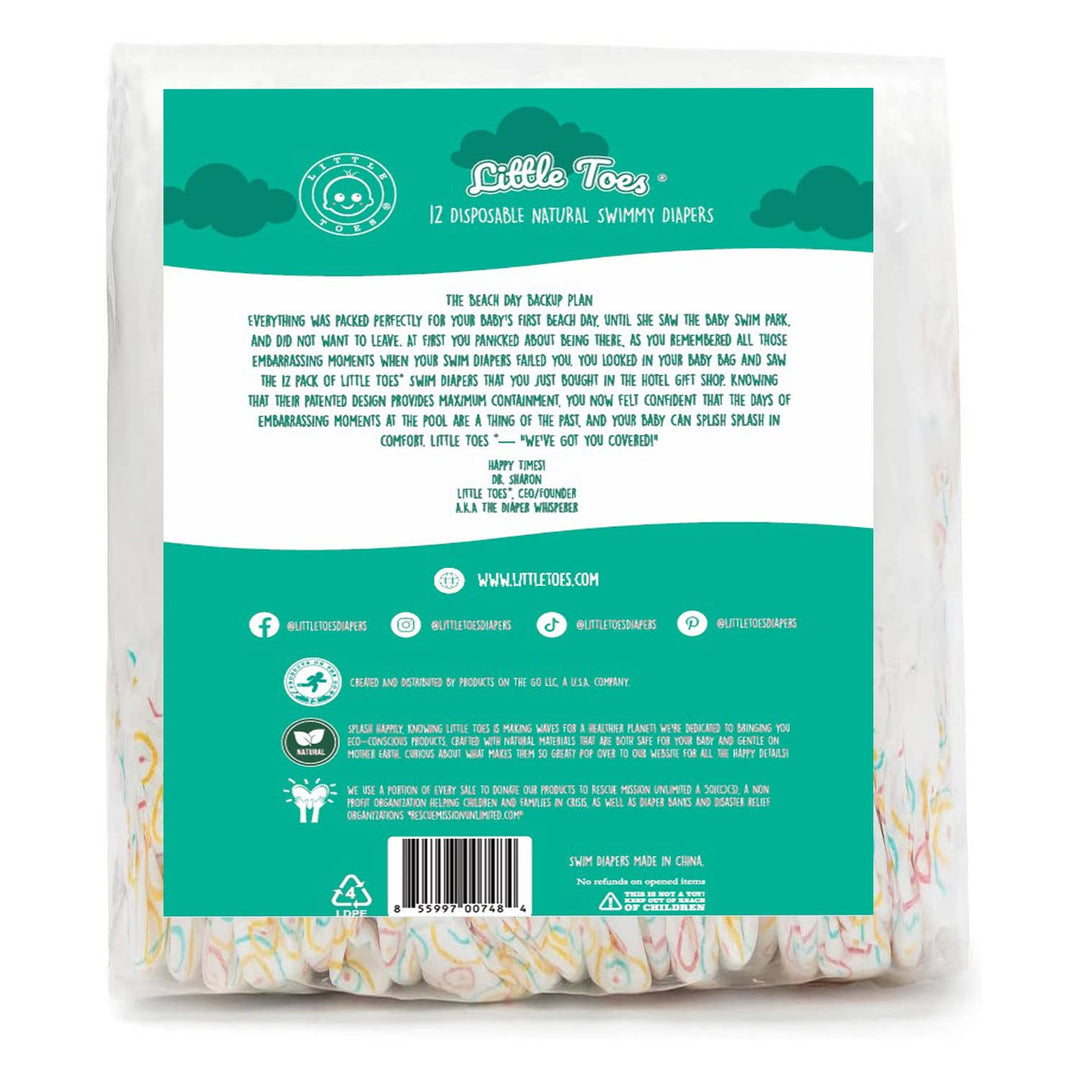 Little Toes Natural Disposable Swim Diapers 12-Pack - Small