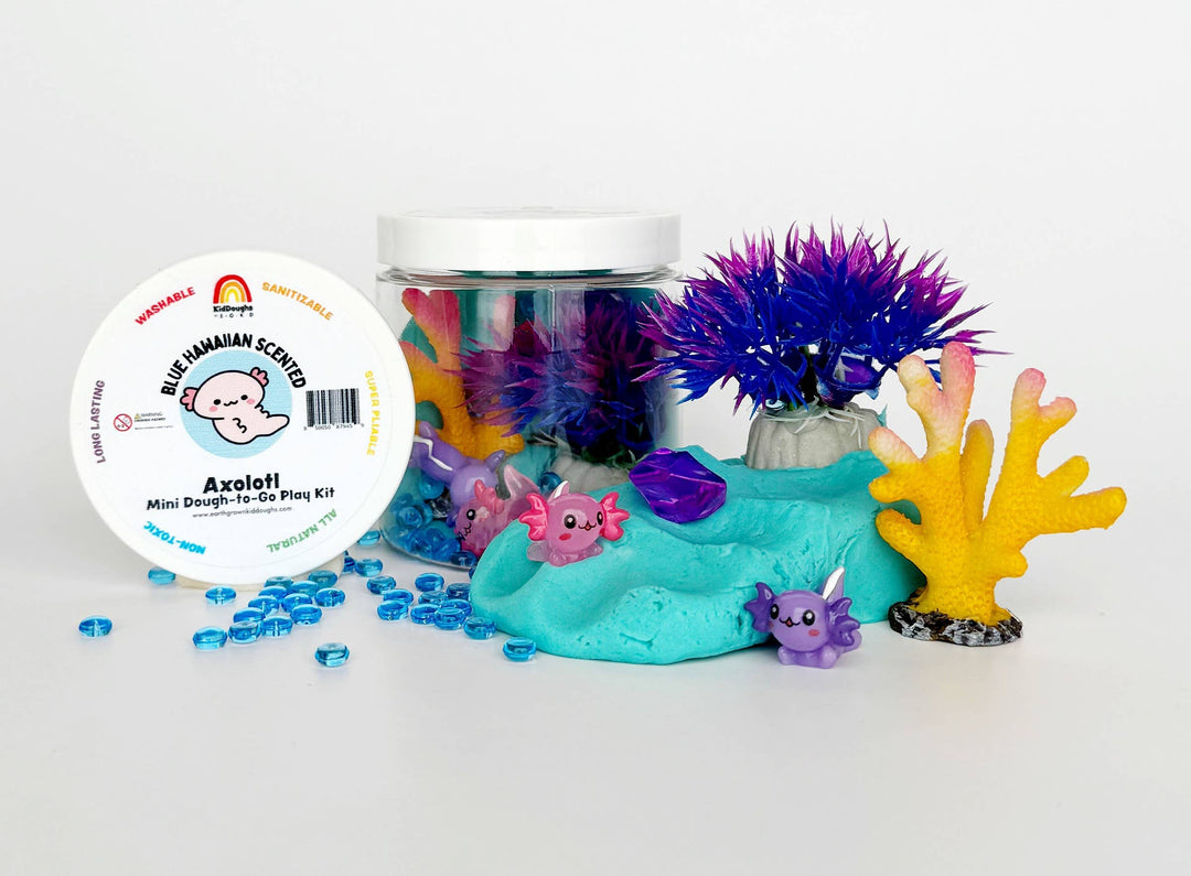 Earth Grown KidDoughs Axolotl (Blue Hawaiian) Mini Dough-To-Go