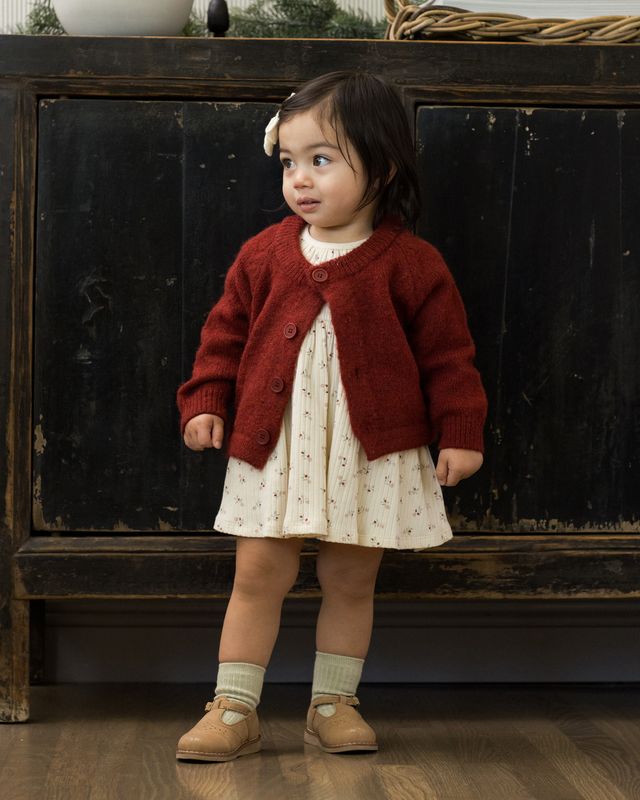 Rylee + Cru Fuzzy Cardigan - Ruby