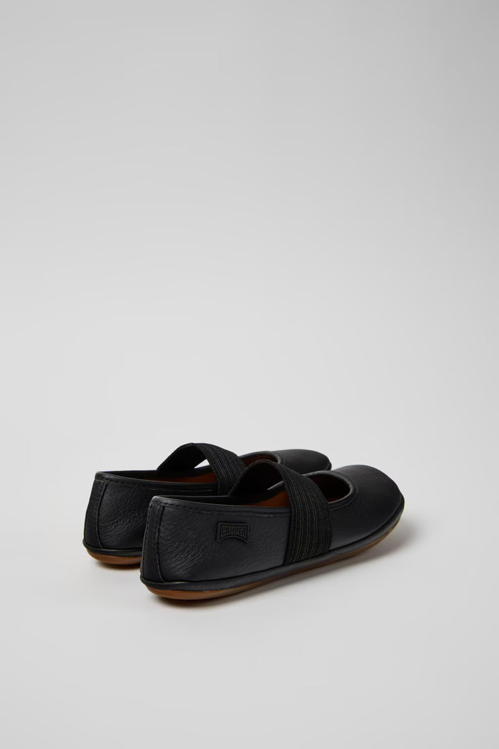 Camper Right Black Leather Ballet Flats