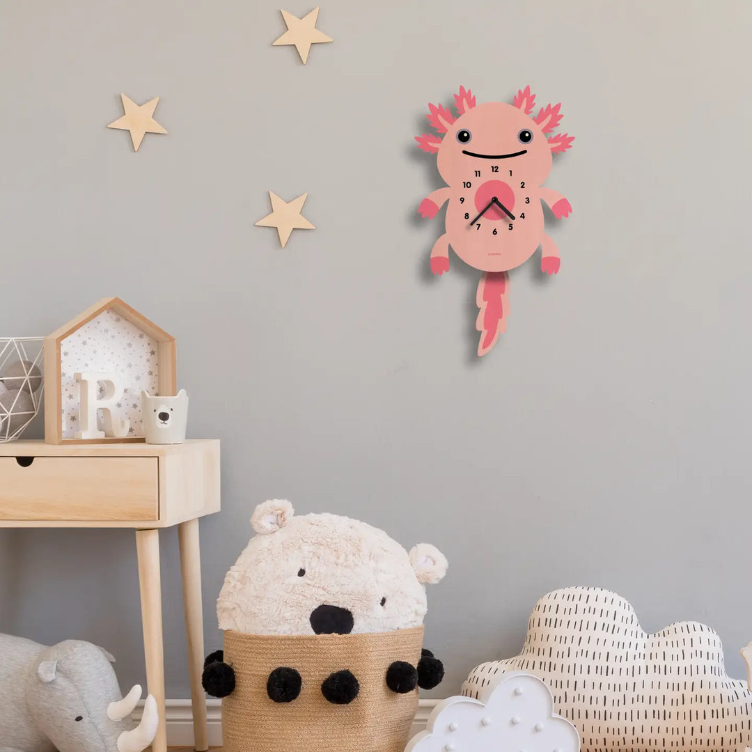 Popclox Axolotl Pendulum Clock - Wood