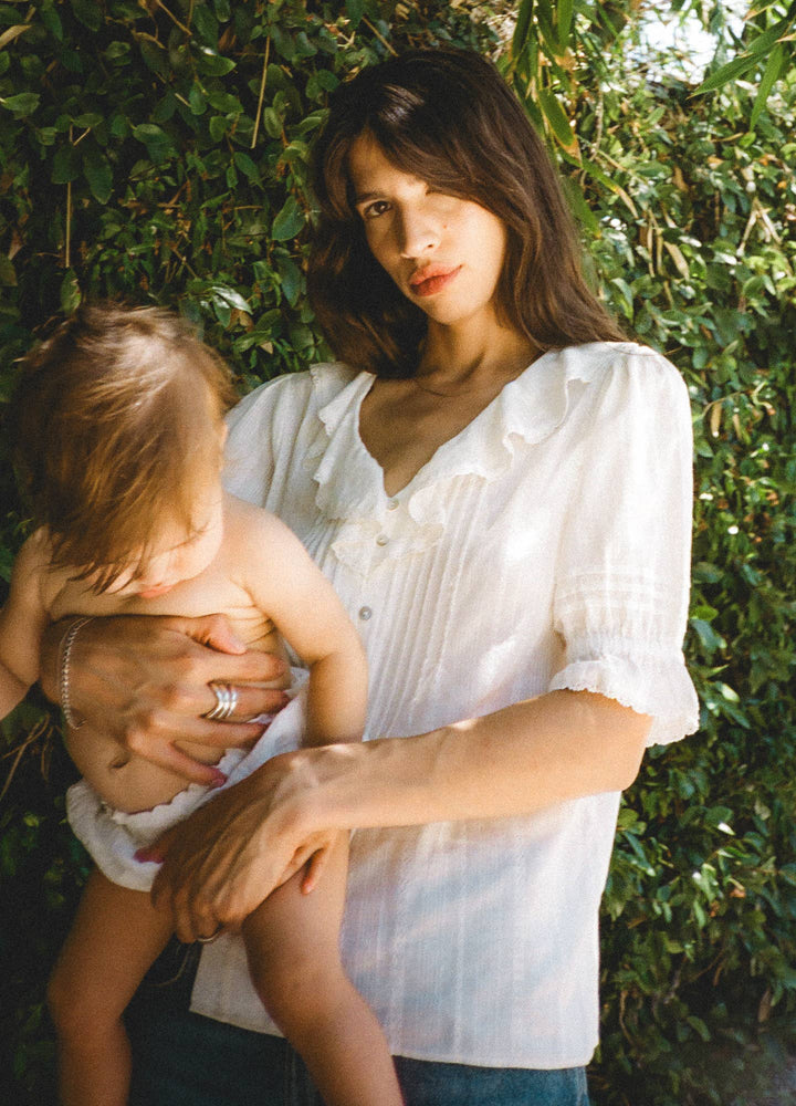 Hatch Collection The Lou Lou Nursing Blouse - Vanilla