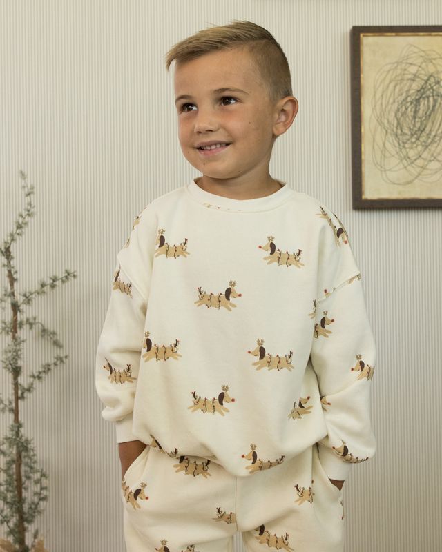 Rylee + Cru Relaxed Sweatshirt - Christmas Dogs