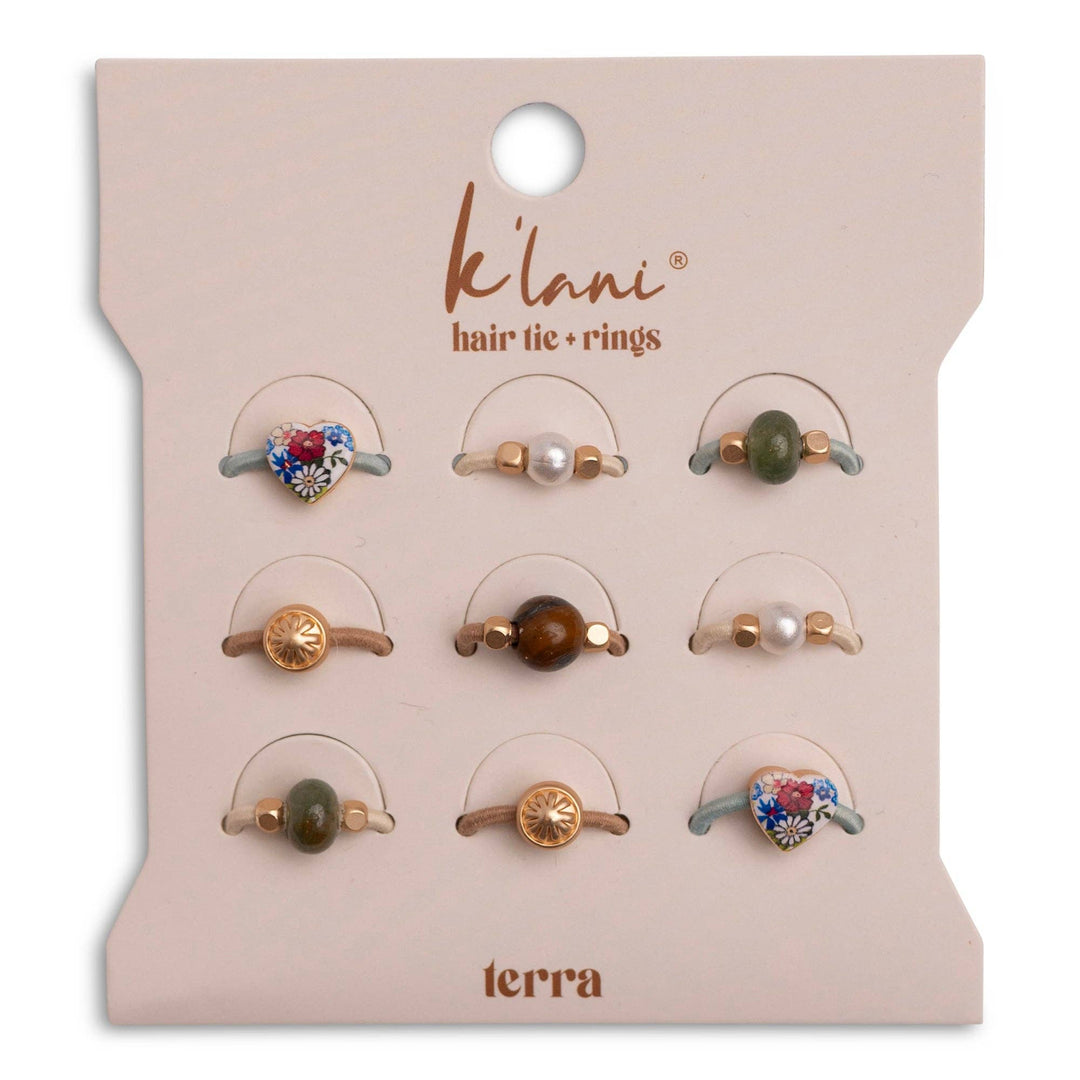 K'lani  "Terra' Earth Tones Hair Tie Rings