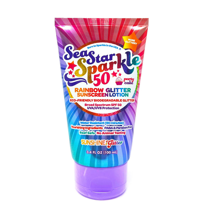 Sea Star Sparkle Rainbow Glitter Sunscreen Lotion - SPF 50