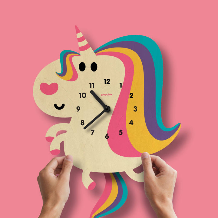 Popclox Unicorn Pendulum Clock - Wood