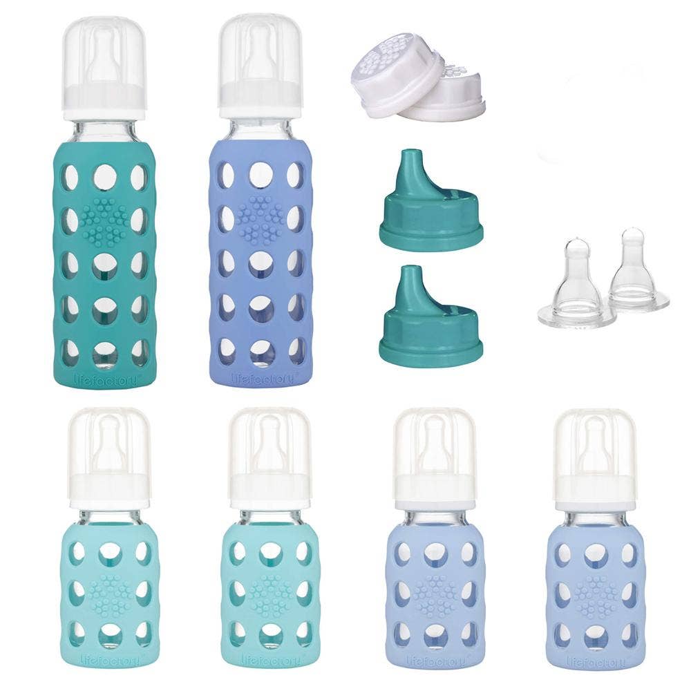 LifeFactory 6 Glass Bottle Baby Starter Kit