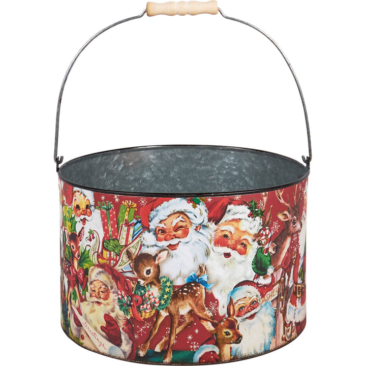 Primitives By Kathy Retro Santa Bucket