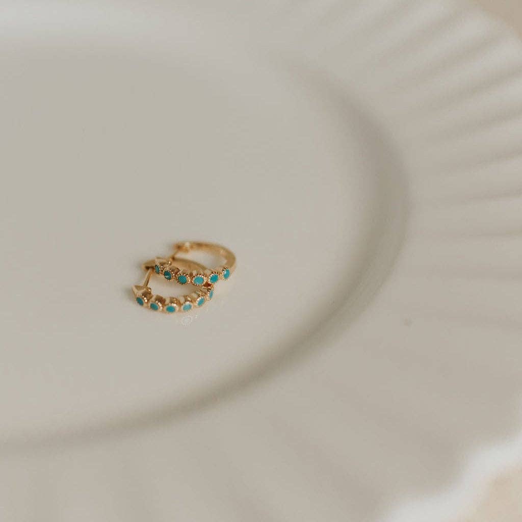 Mauve Jewelry Co Gaby Turquoise Hoops
