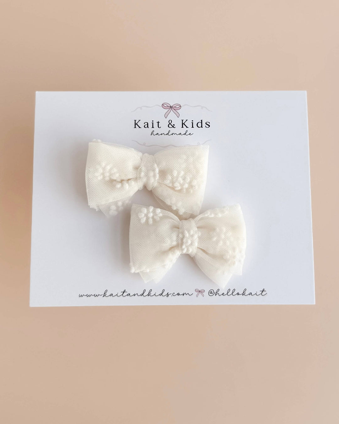 Kait + Kids Flocking Floral Clips - Cream