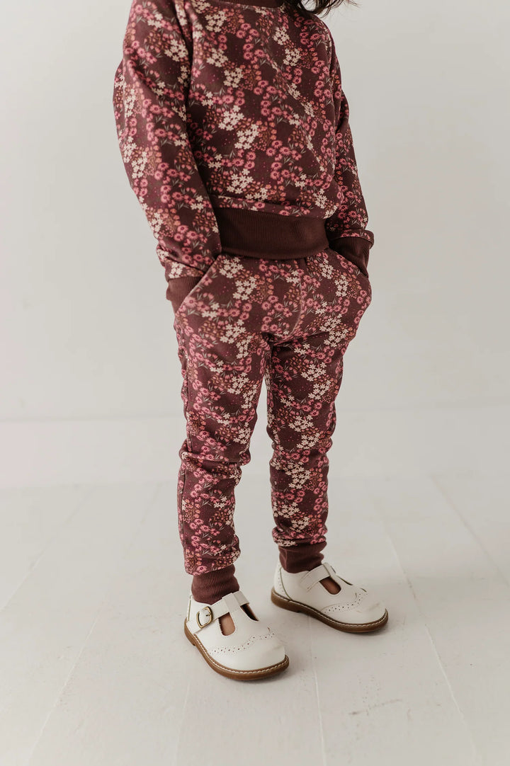 Babysprouts Fleece Sweatpants Cluster Garden Floral