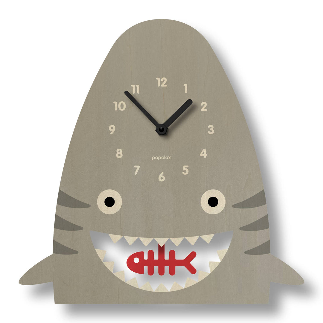 Popclox Shark  Pendulum Clock - Wood