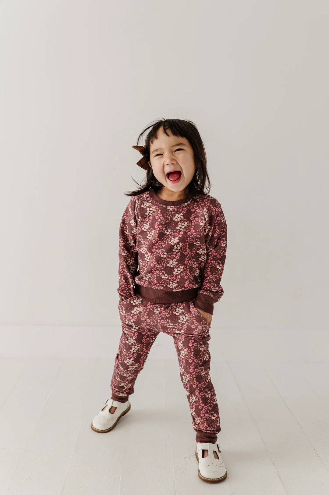 Babysprouts Fleece Sweatpants Cluster Garden Floral
