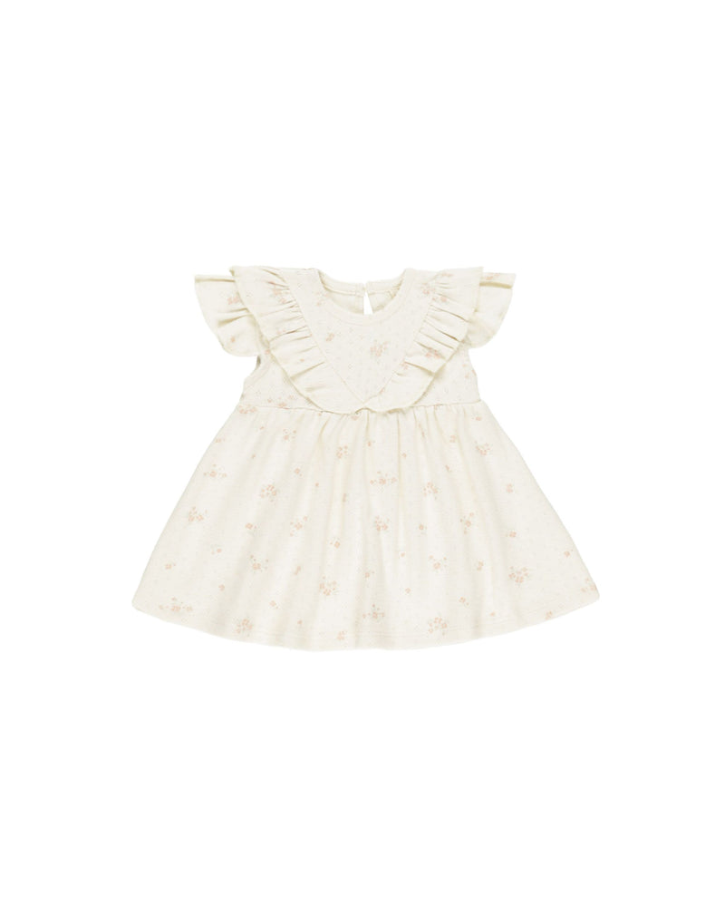 Quincy Mae Sleeveless Ruffle V Dress - Pink Ditsy