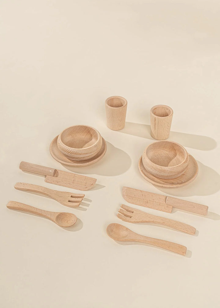 Coco Village Wooden Dinnerware Playset
