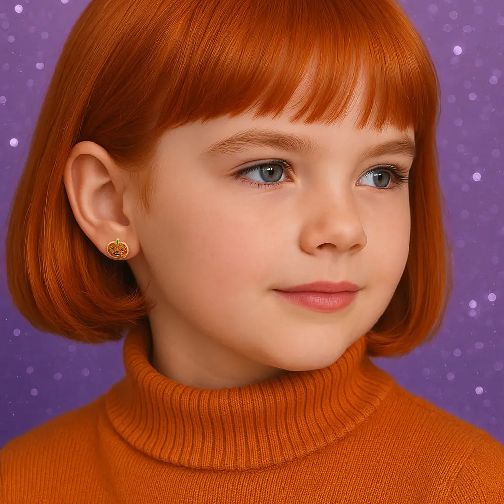 Girl Nation Glitter Pumpkin Stud Earrings