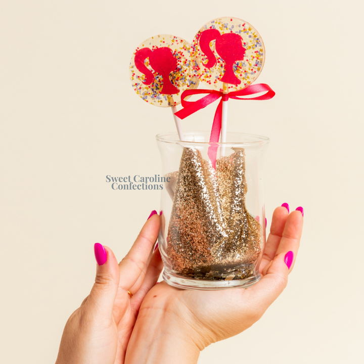 Sweet Caroline Barbie Lollipops - Raspberry
