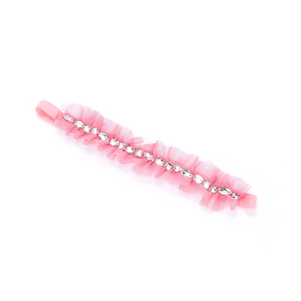 Peppercorn Kids Lace Rhinestone Headband - Pink Sorbet