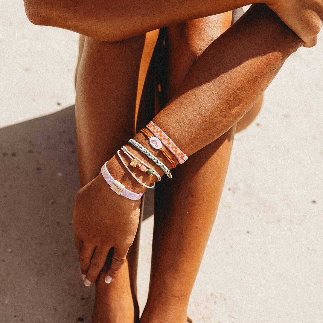 K'lani "Roxy Pink Tropics" Pink and Coral Island Vibe Hair Tie Bracelets