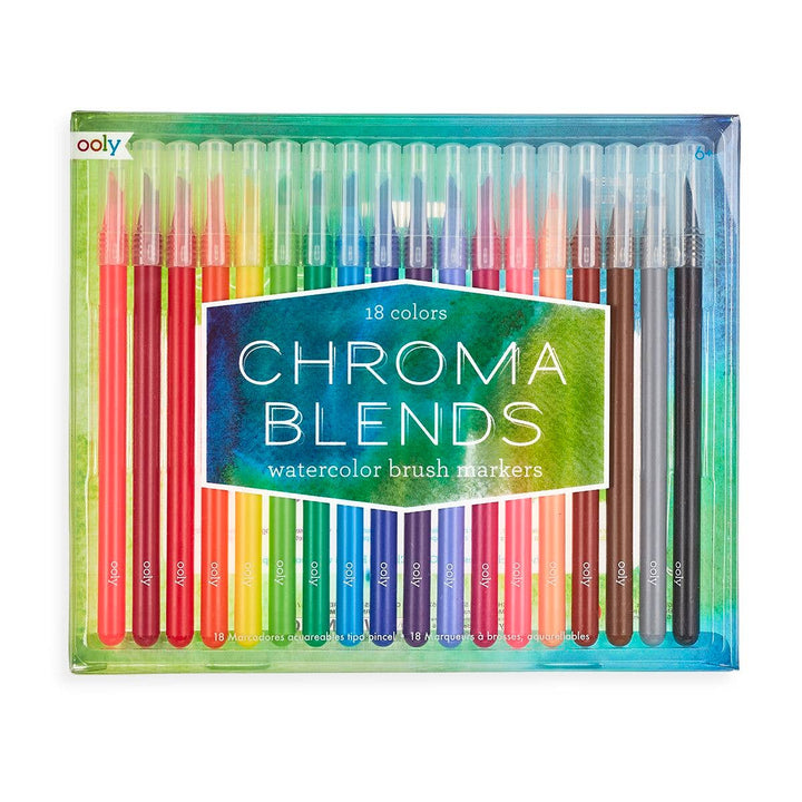 Ooly Chroma Blends Watercolor Brush Markers (Set of 18)