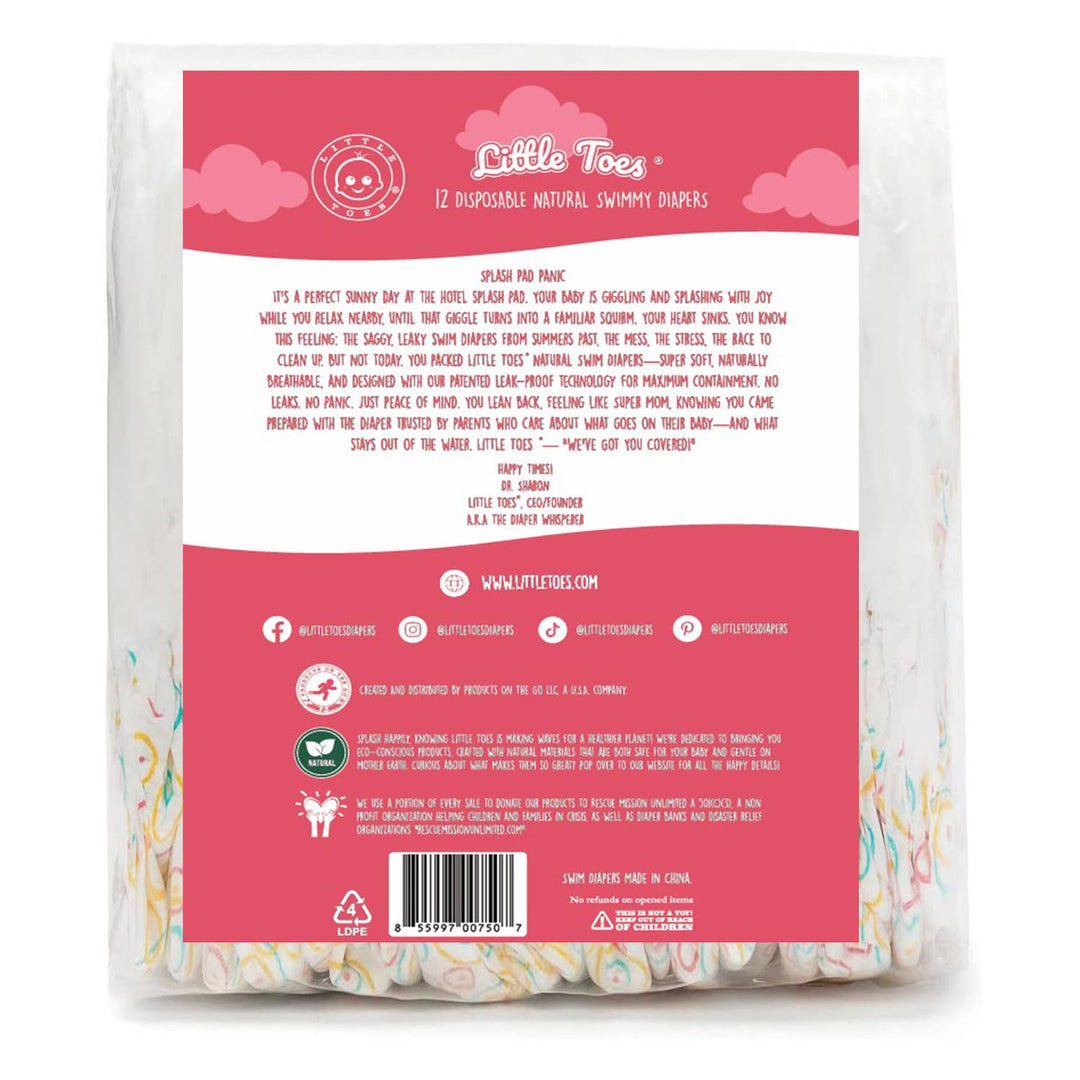 Little Toes Natural Disposable Swim Diapers 12-Pack - Large