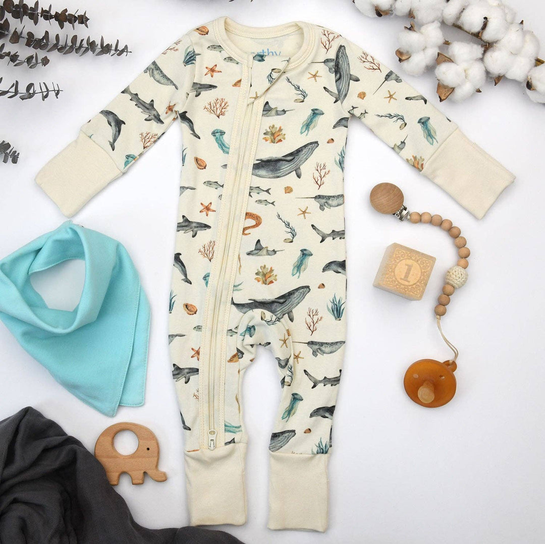 Earthy Baby Pajamas 2-Way Zip Front Zipper Sleeper - Marin