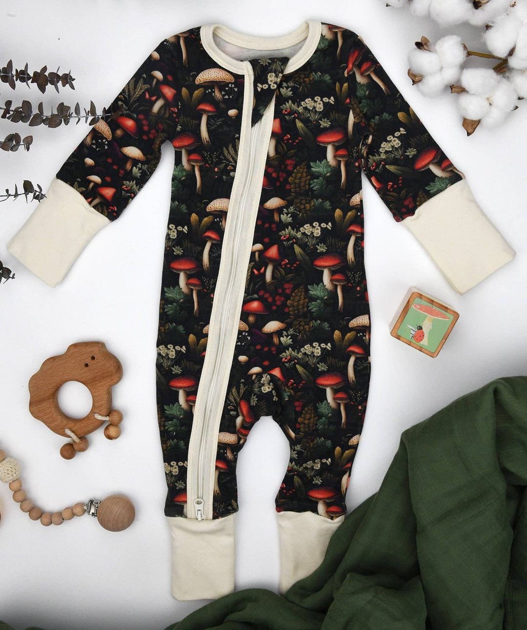Earthy Organic Cotton Baby Pajamas - Glade