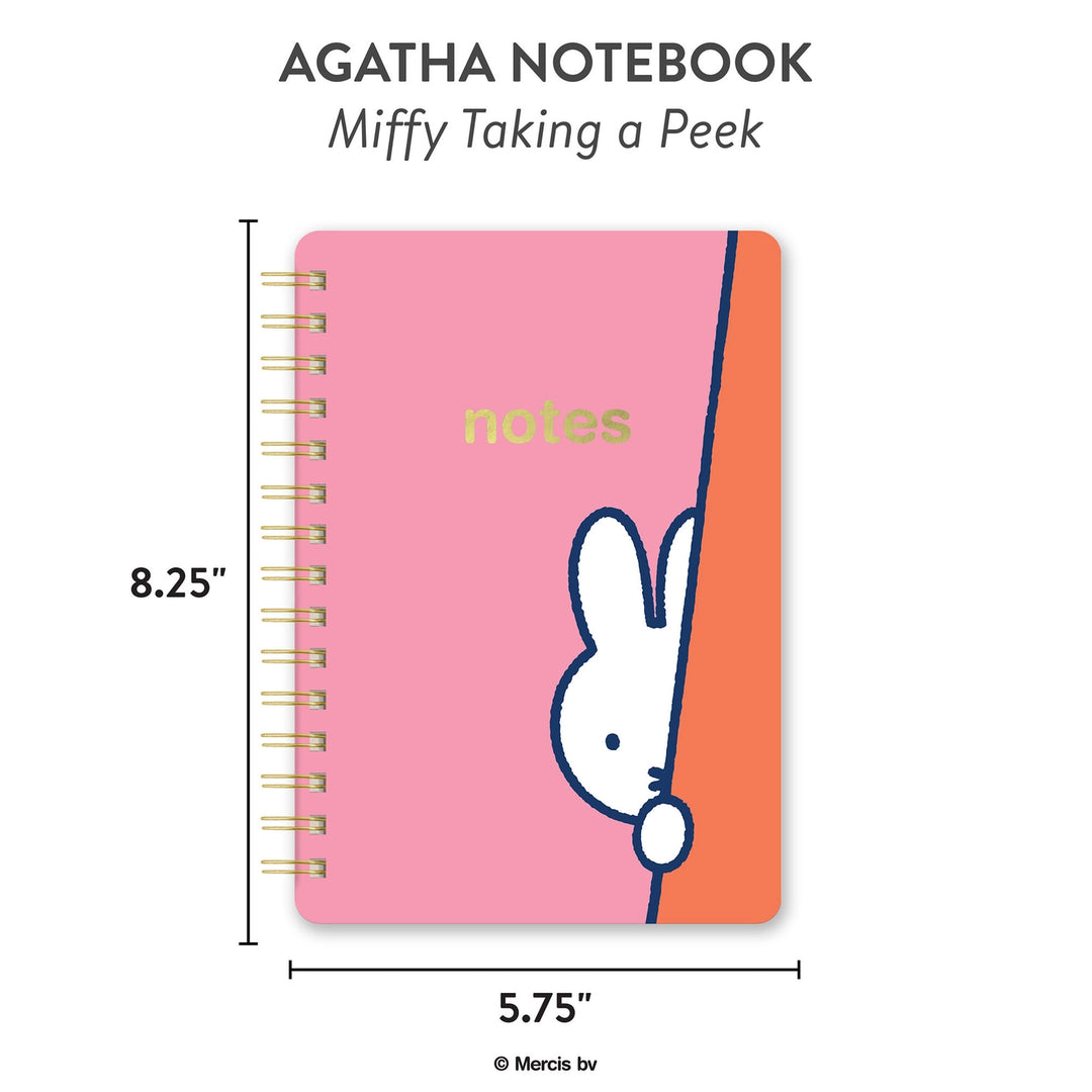 Studio Oh! Miffy Taking A Peek Agatha Notebook with Pocket & Stickers