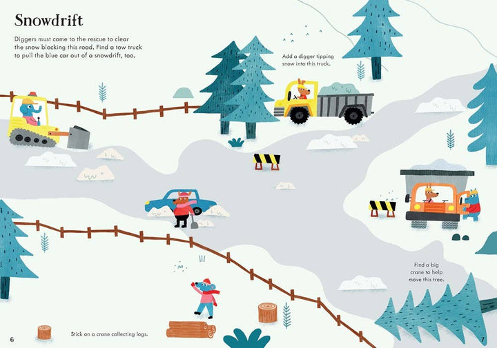 Usborne Little First Stickers Diggers And Cranes