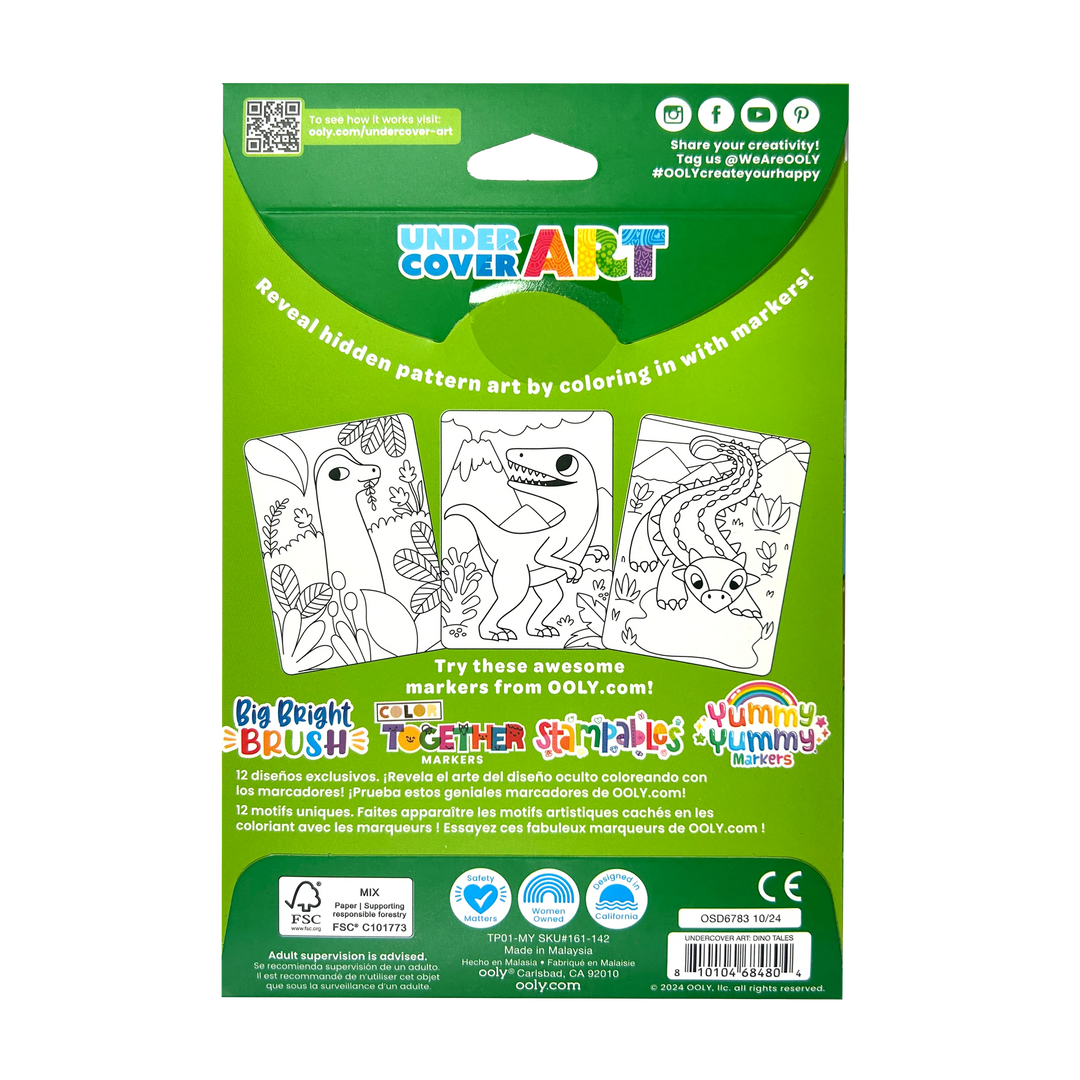Ooly Undercover Art Hidden Pattern Coloring Activity - Dino-tastic